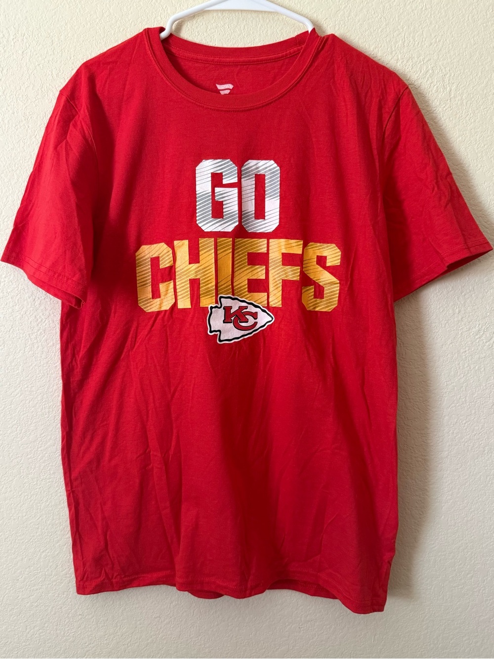Fanatics NFL Football Kansas City Chiefs "Go Chiefs" Red T-Shirt - Size M NEW